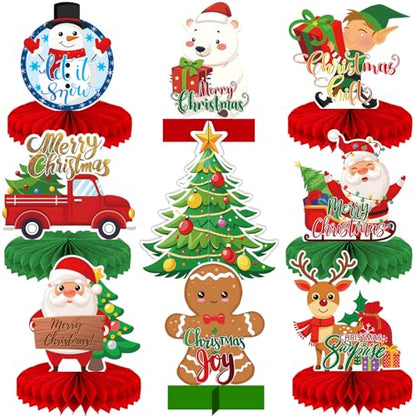 Christmas Table Centerpieces - Christmas Centerpieces for Christmas Party Table Decorations, 9Pcs