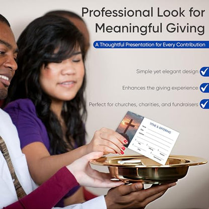 Christian Church Tithing Envelopes Self-Seal (500 Pack) - 6.5"x3.5" Offering Envelopes with Pre-Printed Fields for Tithes, Offerings, and Missions (Modern)