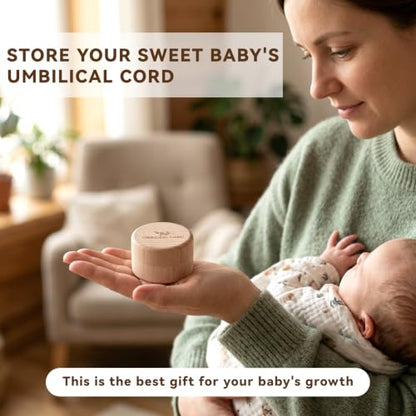 Wooden Umbilical Cord Keepsake Box with Transparent Acrylic Box, Minimalist Baby Keepsake Boxs Modern Tooth Fairy Boxs Fetal Hair Memorial Storage for Christening Gift Baby Shower Pregnancy (Leaves)