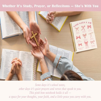 Pink Bible Journal for Women, Christian Prayer Journal for Teen Girls - color: Pink