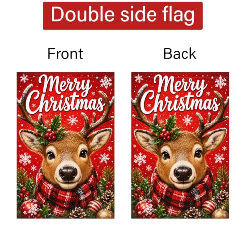 Louise Maelys Christmas Garden Yard Flag 12x18 Inch Reindeer - color: Multi-6