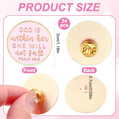 24Pcs Christian Gifts for Women Men Bible Verse Enamel Lapel Pin Bulk
