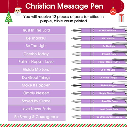 Sabary 12 Pcs Motivational Pens Stylus Tip Black Ink, Purple - color: Purple