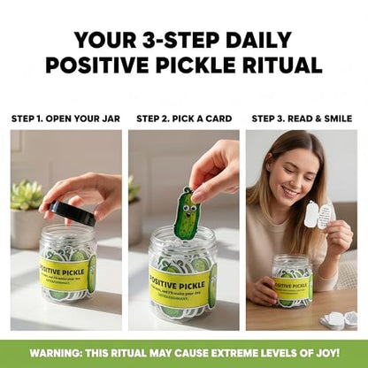 Emotional Support Pickle, Positive Pickle Jar with 60 Affirmation Cards, Gifts for Women, Men - color: Pickle Jar