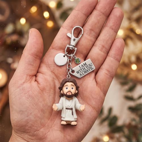 Angyape A Little Jesus for You - Mini Jesus Keychain Backpack Bag Charms Birthstone Charm Inspirational Christian Faith Gifts - color: Z3: March