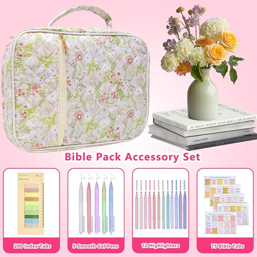 Bible Cover for Women (Jungle Flowers, Large-Bag Set) - color: A5 Jungle Flowers Set