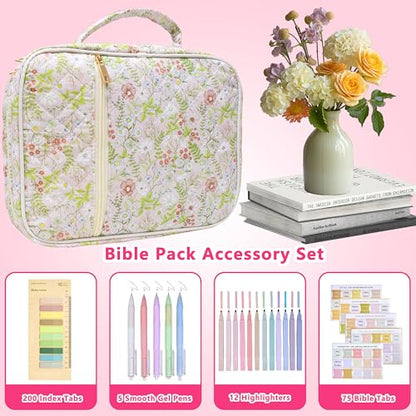 Bible Cover for Women (Jungle Flowers, Large-Bag Set) - color: A5 Jungle Flowers Set