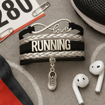 Infinity Collection Running Gifts- Runner Bracelet, Jewelry, Adjustable Charm Bracelet- Perfect Cross Country, Track, Marathon Gifts … - color: Runner