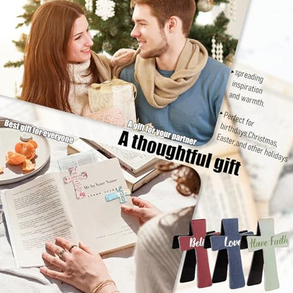 16Pcs Magnetic Bookmarks Christian, Magnetic Cross Bookmark Bible Page Markers Religious Bible Verses Bookmarks for Readers, Students, Teachers, Christian Gifts (B)