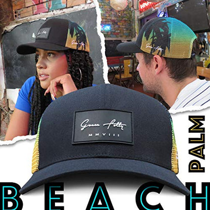 Grace Folly Trucker Hat for Men or Women- Many Cool Designs - color: Palm Beach