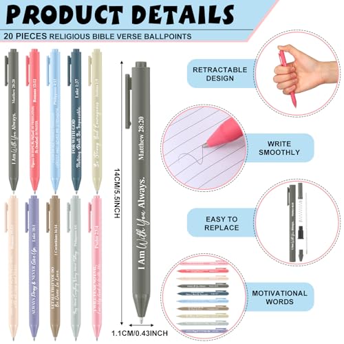 Eersida 80 Pcs Christian Gifts Bulk, Pastel Bible Notebooks Pens Keychain - color: Pastel, style: Bible