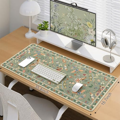 iCasso Green Large Mouse Pad, Desk Matt for Desktop - color: Insect-green
