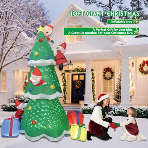 8FT Christma Inflatable Christmas Tree with LED Star & Santa Claus - Blow Up Outdoor Decor for Xmas Holiday, Waterproof Yard Lawn Decoration Indoor Party Garden Patio Hall Display - style: Christmas tree