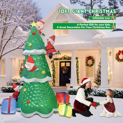 8FT Christma Inflatable Christmas Tree with LED Star & Santa Claus - Blow Up Outdoor Decor for Xmas Holiday, Waterproof Yard Lawn Decoration Indoor Party Garden Patio Hall Display - style: Christmas tree