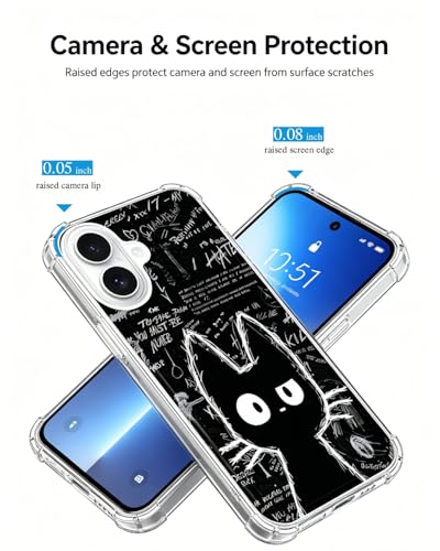 Gloomy Black Cat Graffiti Phone Case Compatible with iPhone 17 - color: Black Cat