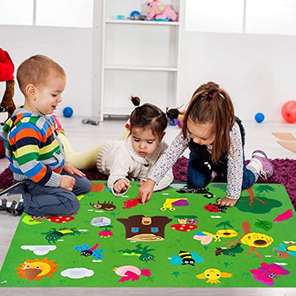 WATINC Insect Teaching Felt Board Story Set - 3.5 Ft 45Pcs Learning PlayKit