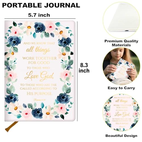 Pink Christian Notebook Bible Verse Lined Journal Notebook for Women Men - color: Multi 1287