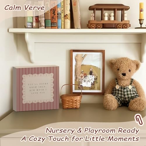 Girl Nursery Decor Wooden Box Sign, - color: You'll Never Know Dear How Much I Love You-5x5