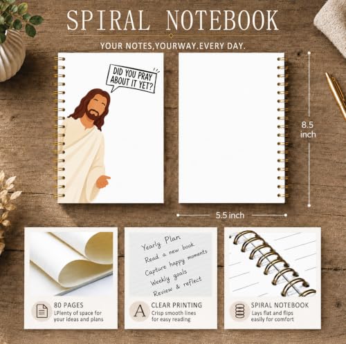 Jesus Spiral Notebook Journal,Funny Office School Supplies,5.5×8.3 - color: 001-jesus