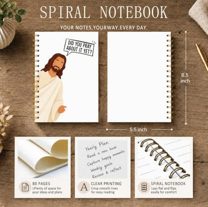 Jesus Spiral Notebook Journal,Funny Office School Supplies,5.5×8.3 - color: 001-jesus