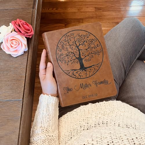 STARKENBURG COMPANY Personalized Family Bible, Custom Engraved KJV Wide-Margin Family Bible for Wedding, Christian Gifts for Wedding