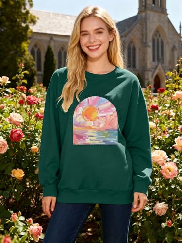 Christian Sweatshirts for Women Jesus Religious Faith Tops - color: Green, size: Large
