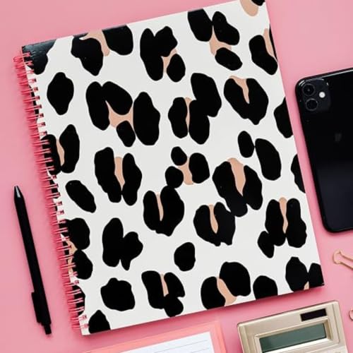 kate spade new york Large College Ruled Notebook, 11" x 9.5" Spiral Notebook with 160 Pages - color: Forest Feline