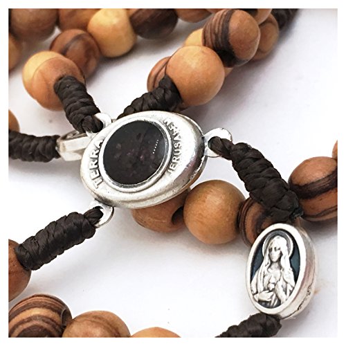 Olive Wood Rosary - Bethlehem Holy Soil, Christian Gift from Jerusalem