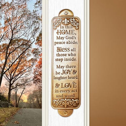 Abbey + CA Gift Home Blessing Entryway Wall Plaque, Religious Metal Home Decor Housewarming Gift, 6"H (Gold) - color: Gold