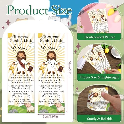 Jesus Loves You Figures Bookmarks - Cosmisun 200 Pcs Christian Religious Bookmark Paper Bible Verse Book Marks Page Marker Gifts for Women Men Sunday School Church Book Lovers Reading Party Rewards - color: Jesus Loves You