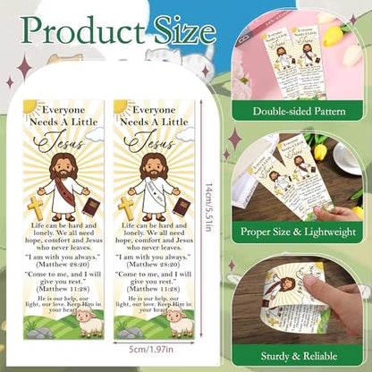 Jesus Loves You Figures Bookmarks - Cosmisun 200 Pcs Christian Religious Bookmark Paper Bible Verse Book Marks Page Marker Gifts for Women Men Sunday School Church Book Lovers Reading Party Rewards - color: Jesus Loves You