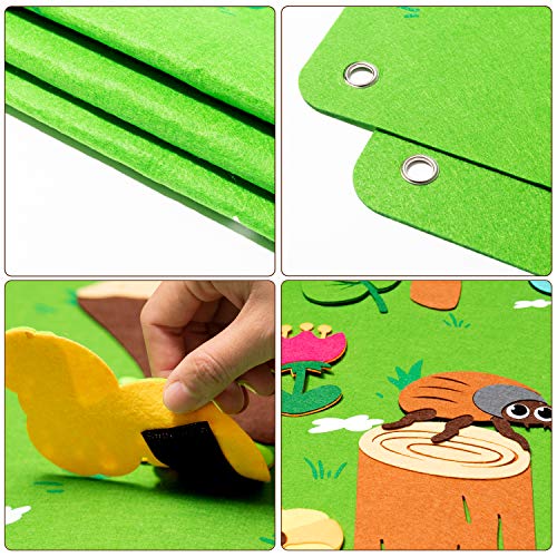 WATINC Insect Teaching Felt Board Story Set - 3.5 Ft 45Pcs Learning PlayKit