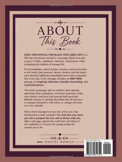 DAILY DEVOTIONAL FOR BLACK TEEN GIRLS 2027: 365 Days of Inspirational Devotions to Strengthen Faith, Build Confidence, Embrace Your Identity, and Walk Boldly with God.