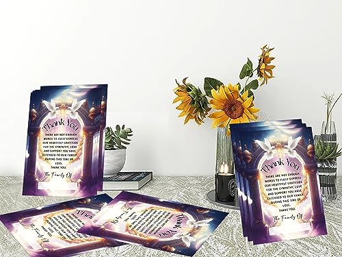 Thank You Card, 25 Pcs Funeral Greeting Card with Envelopes, Personalized Thank You Notes, Fillable Thank You Cards with Celebration of Life, G3 - color: multicolorGX03