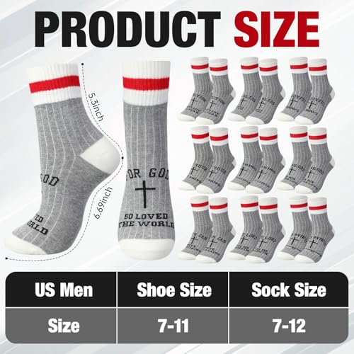 Glitopper 10 Pairs Christian Cross Socks for Men Women Church Gifts Bulk