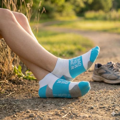 Gone For a Run Motivational Ankle Running Socks - Affirmation Runners Gifts - color: Mother Runner (Teal)