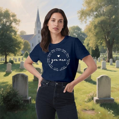 Christian Shirts for Women Jesus Faith Shirt You are Inspiration Tee - color: Blue, size: Large