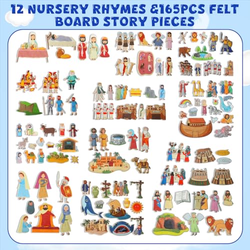 Windkream 12 Set Felt Story Pieces Flannel Board Preschool,Bible - style: Bible