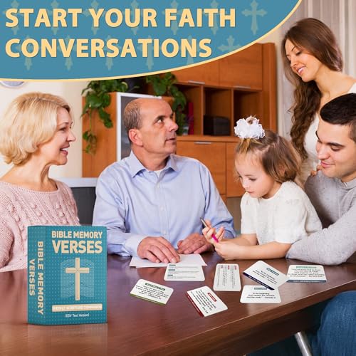 52-Week Bible Memory Verse Flash Cards-Weekly Scripture Cards (ESV), Prayer Cards for Individual or Group Bible Study- Contain Engaging Questions, Bible References, Prayer Prompts