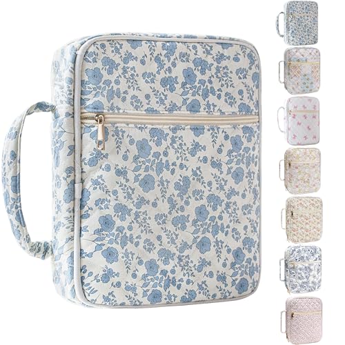 Bible Cover for Women (Blue Flower, Large) - color: A2 Blue Flower
