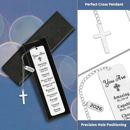 Bible Bookmark, Kaluofan 2026 Christian Bookmarks for Women, Bookmarks for Women, Baptism Gifts for Girl, First Communion Gifts for Girls, Back to School Coming of Age Gifts, Graduation Gifts