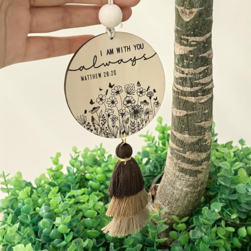 Christian Car Charm Cute Rear View Mirror Accessories for Women - color: Brown