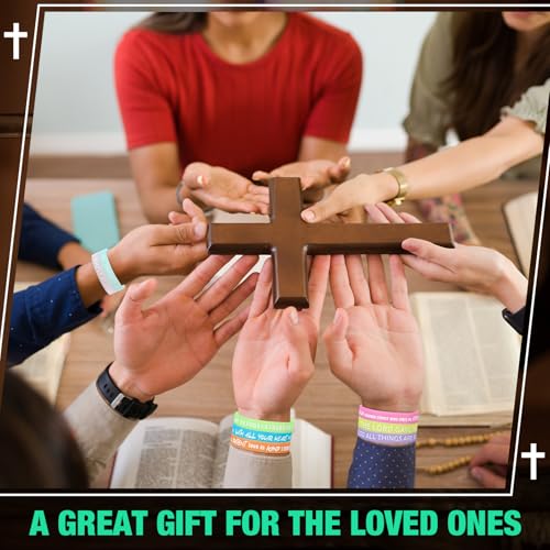 Ecation 200 Pack Glow in the Dark Silicone Bible Verse Bracelets Bulk, Inspirational Scripture Wristbands for Church Groups, Sunday School, Religious Events - Christian Gift Ideas - color: Bright Color