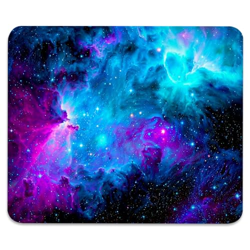 Blue and Purple Nebula Mouse Pad, Cosmic Space Galaxy Durable Desk Mat - color: Cosmic Nebula