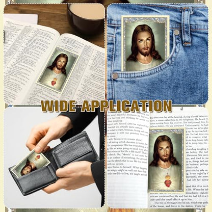 Motiskyy 100 Pcs Sacred Heart of Jesus Prayer Cards Catholic Prayer Cards