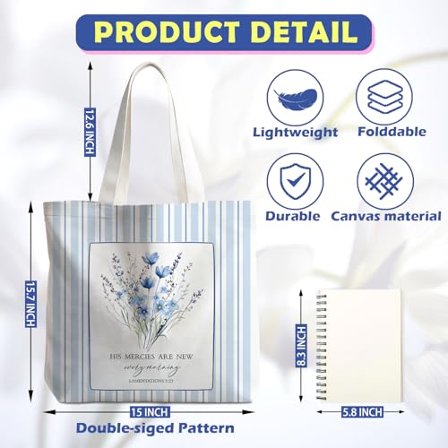 Christian Tote Bag - color: Blue Floral