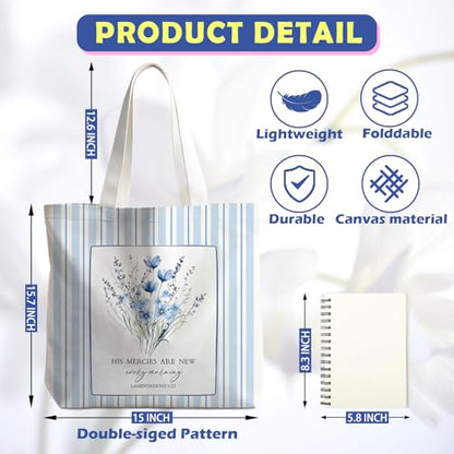 Christian Tote Bag - color: Blue Floral