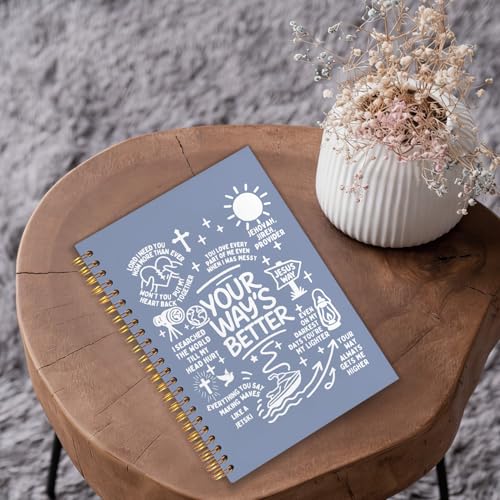 OHDCE Light Blue Christian Spiral Notebook Journal 5.5x8.3in, Religious Faith Based Bible Verse Spiral Notebook Journal for Note Taking, Christian Faith Based Gifts, 5.5x8.3 Inch - color: Your way’s batter