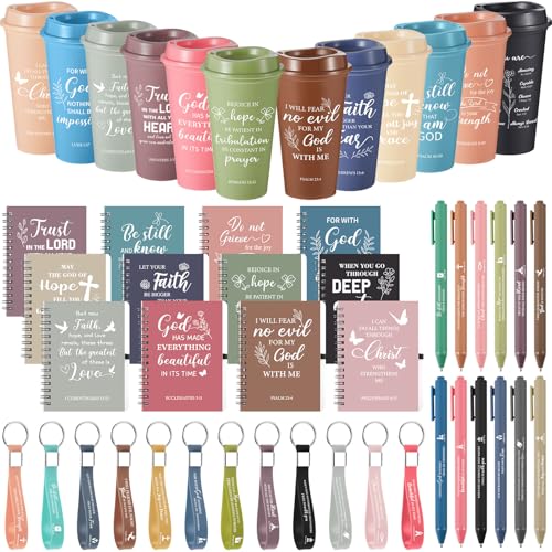 Skylety 12 Set Christian Gifts Bulk Scripture Cup Set, Morandi Color - color: Morandi Color