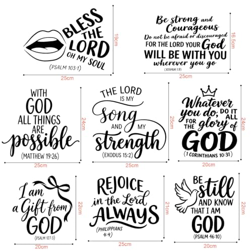 8Pcs Assorted Inspirational Bible Verse Vinyl Wall Stickers